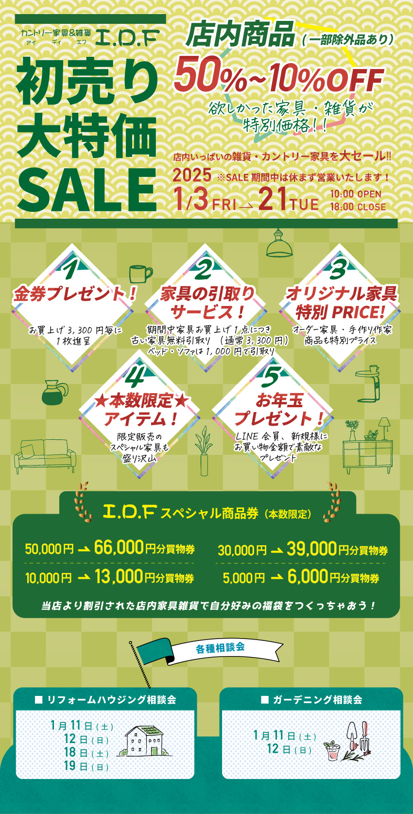 2025年初売りSALE　アイディエフ